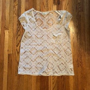 Cream Kimchi & Blue lace short sleeve T-shirt